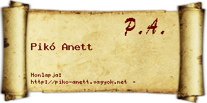 Pikó Anett névjegykártya