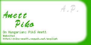 anett piko business card