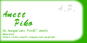 anett piko business card
